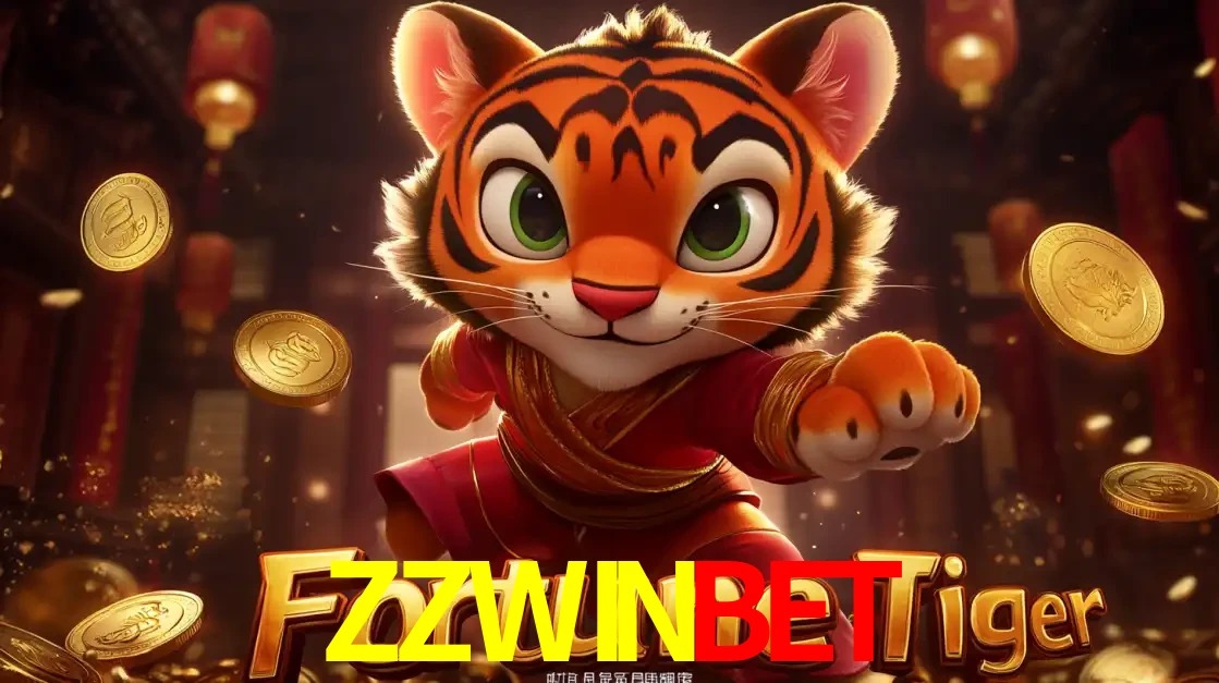 O carismático mascote do jogo de slot Fortune Tiger, um tigre fofo em pose de artes marciais, pronto para trazer sorte e multiplicadores de ganhos no cassino online ZZWINBET.