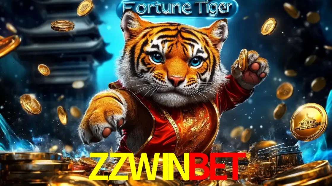 Imagem promocional do jogo de slot Fortune Tiger, com um tigre majestoso em traje tradicional cercado por uma fortuna em moedas de ouro, disponível agora no cassino ZZWINBET.